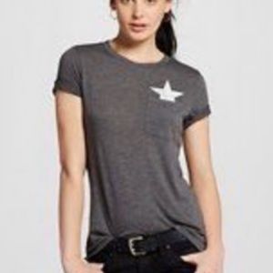Modern Lux charcoal gray star pocket tee